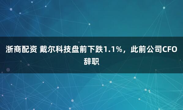 浙商配资 戴尔科技盘前下跌1.1%，此前公司CFO辞职