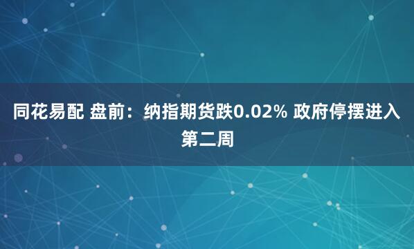 同花易配 盘前：纳指期货跌0.02% 政府停摆进入第二周