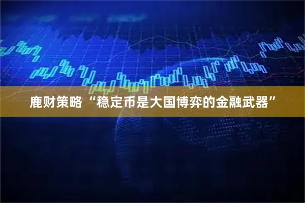 鹿财策略 “稳定币是大国博弈的金融武器”