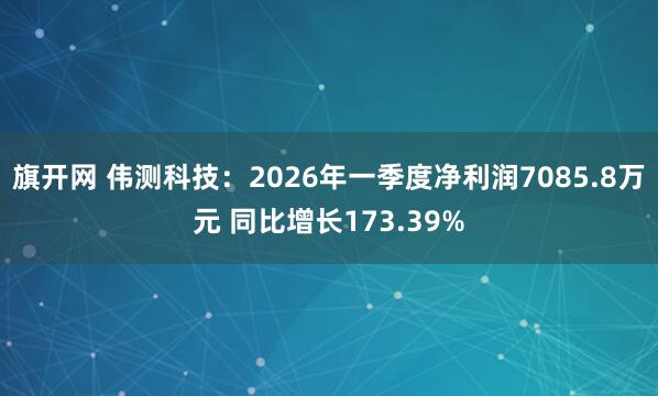 旗开网 伟测科技：2026年一季度净利润7085.8万元 同比增长173.39%